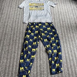 Michigan Wolverines Kids Pajama Set - Gray and Navy